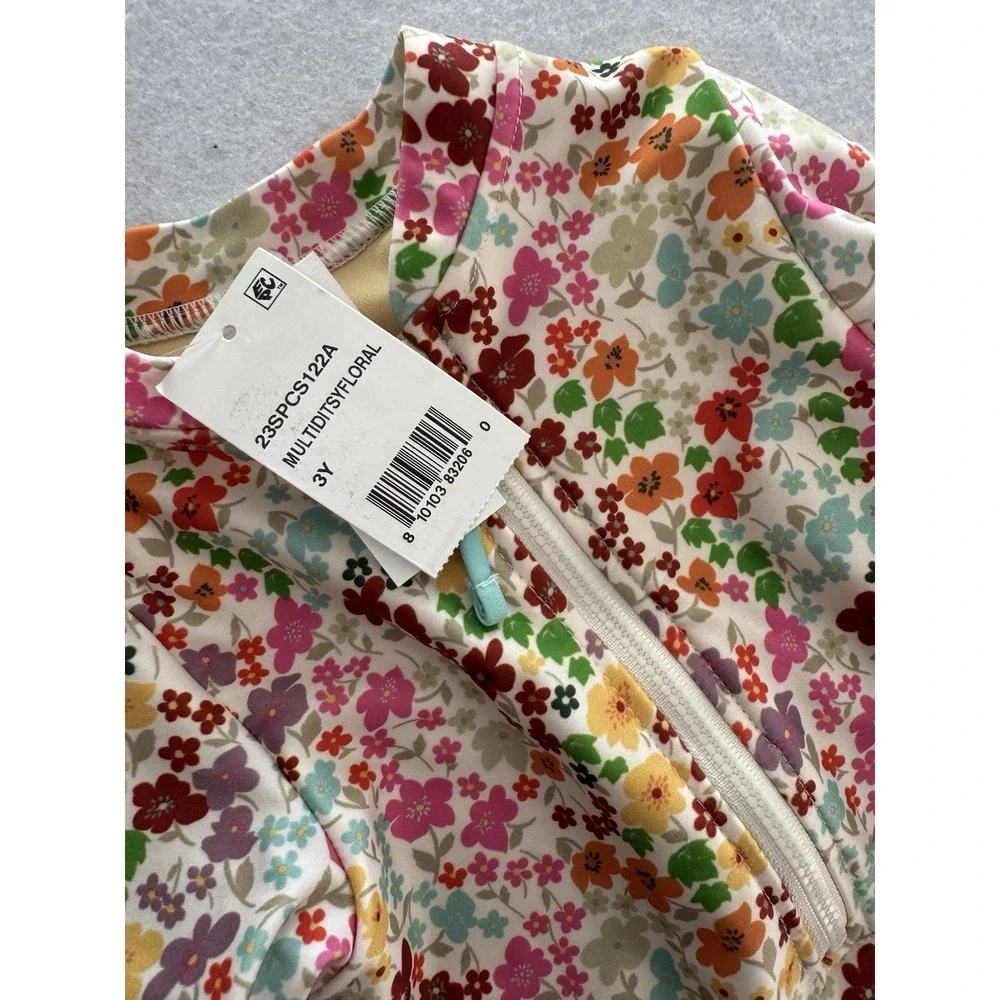 Pink Chicken Arden Swimsuit Swim Long sleeve Rash Guard‎ Size 3 Ditsy Flower NEW